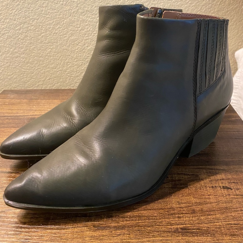 Olive Green Franco Sarto Ankle Boots - Size 8